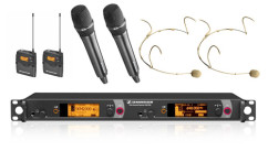Funkmik-System 2-Kanal, Sennheiser 2000, UHF inkl. Hand-, Taschensender und Headset (DPA)